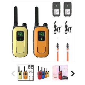 New Radioddity Analog Two-Way Radios Set FS-T3/PR-T3 Orange & Yellow